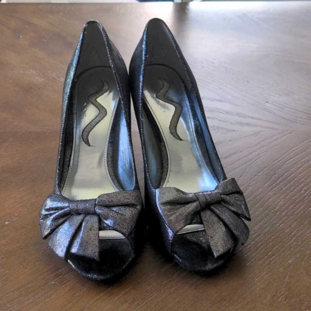 Silver dress shoes
